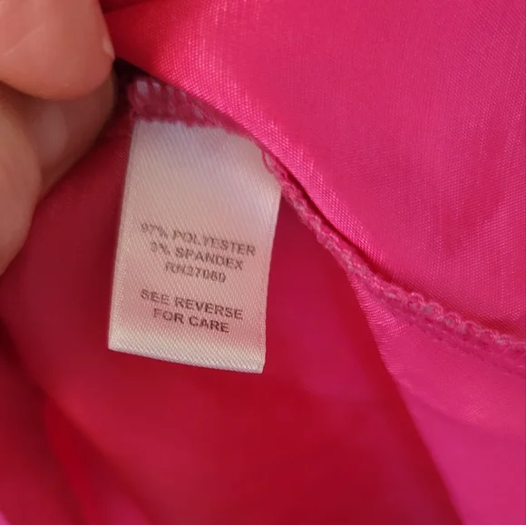 Cato Woman Plus Size 26/28W Blouse Shirt Short Sleeve Color Hot Pink Used - Picture 7 of 10